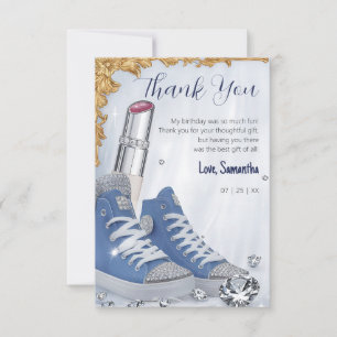 Personalisiertes luxuriöses Birthday Sneaker Ball  Dankeskarte