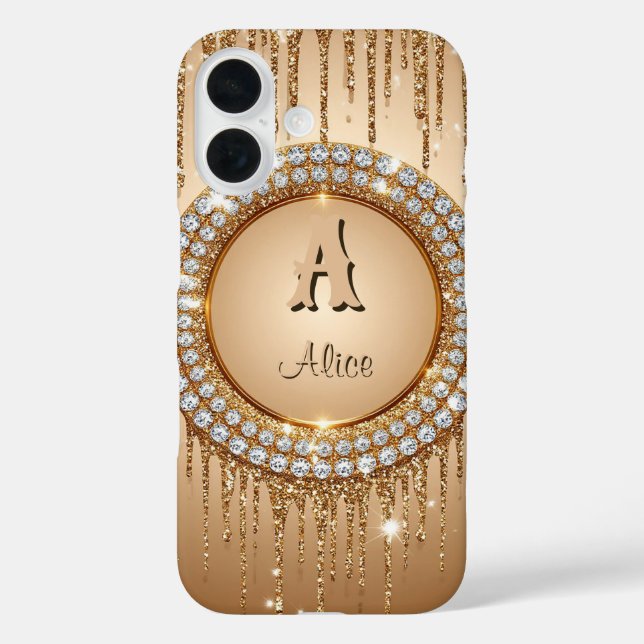 Personalisiertes Luxus-Monogramm-Design Case-Mate iPhone Hülle (Rückseite)