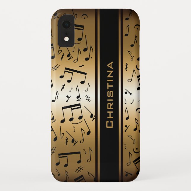 Personalisiertes Luxusgold und schwarzer Case-Mate iPhone Hülle (Rückseite)