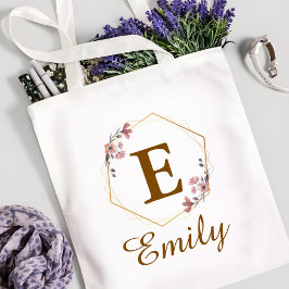 Personalisiertes Mädchen Anfangsbuchstabe & Name M Tragetasche