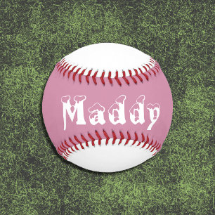 Personalisiertes Mädchen-Baseball in Rosa und Weiß Baseball