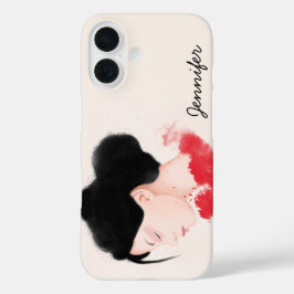 Personalisiertes Mädchen in Rot iPhone 16 Hülle