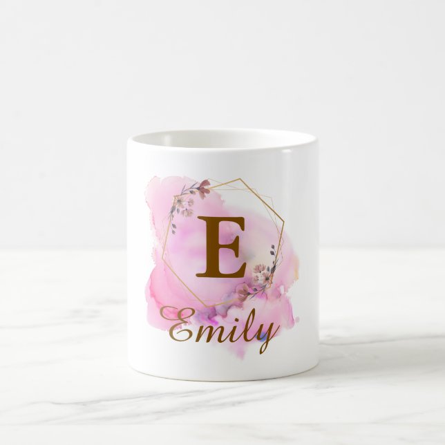 Personalisiertes Mädchen-Initial & Name Monogramm  Kaffeetasse (Mittel)