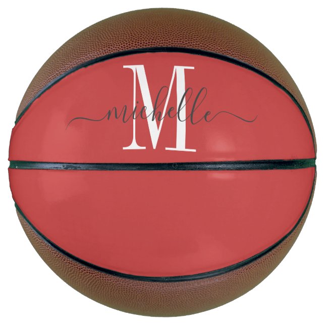Personalisiertes Mädchen Mit Monogramm Basketball (Vorderseite)