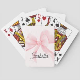 Personalisiertes Mädchen Rosa Schleife Spielkarten