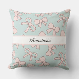 Personalisiertes Mädchen Süß Hübsche Schleife Name Kissen