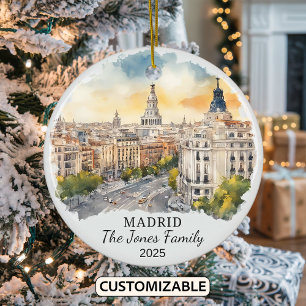 Personalisiertes Madrid-Ornament, Spanien-Geschenk Keramik Ornament