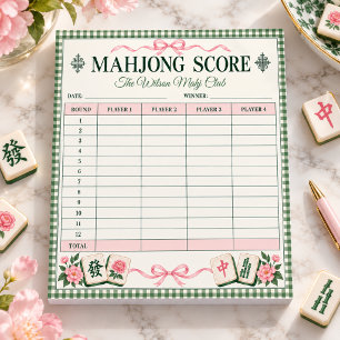 Personalisiertes Mahjong-Notizbuch für Punkteständ Notizblock