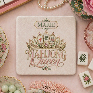 Personalisiertes Mahjong Queen Untersetzer-Geschen Steinuntersetzer