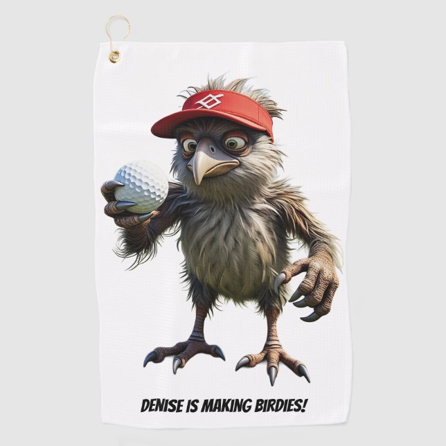 Personalisiertes Making Birdies - Golfhandtuch (Vorderseite)