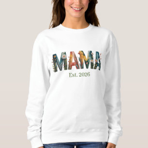 Personalisiertes Mama Est Jahr Florales Muttergesc Sweatshirt