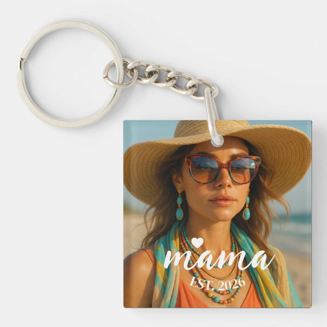 Personalisiertes Mama Est-Jahr individuelles Gesch Schlüsselanhänger (Vorderseite)