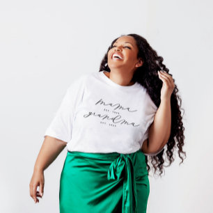 Personalisiertes Mama/Oma Niedlich Kalligrafie-Shi T-Shirt