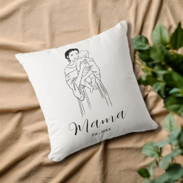 Personalisiertes MAMA-Pilz mit Mutter und Kind Kissen