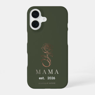 Personalisiertes MAMA Rose Olive iPhone Case 16 Hülle