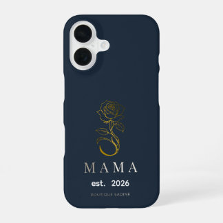 Personalisiertes MAMA-Rosen-Navy-iPhone-Case iPhone 16 Hülle