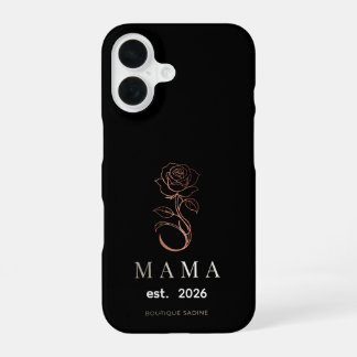 Personalisiertes MAMA-Rosen-Schwarz-iPhone-Case iPhone 16 Hülle