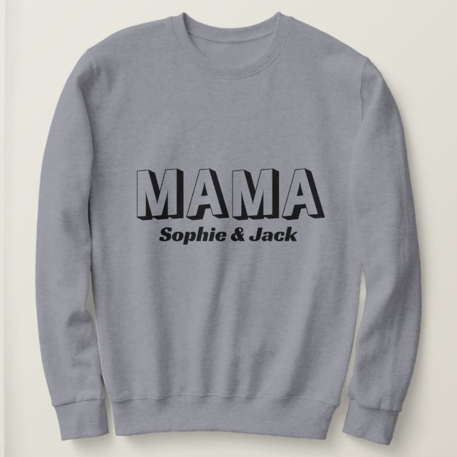 Personalisiertes Mama Sweatshirt mit Kid-Namen (Design vorne)