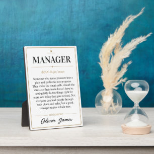 Personalisiertes Manager-Wörterbuch-Definitions-Sc Fotoplatte