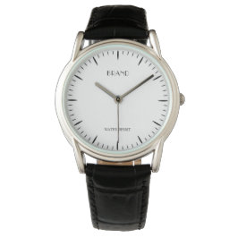 Personalisiertes Männerklassiker Schwarz Leder Armbanduhr