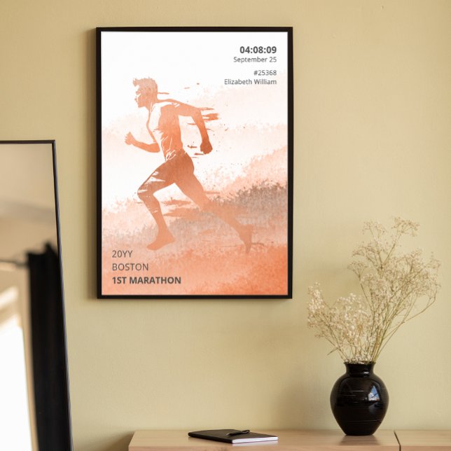 Personalisiertes Marathon Race Runner-Geschenk Poster (Personalized Marathon Race Runner Gift Poster)