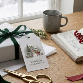 Personalisiertes Märchenbuch-Cottage-Weihnachten Geschenkanhänger