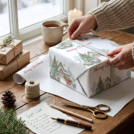 Personalisiertes Märchenbuch-Häuschen Weihnachten Geschenkpapier