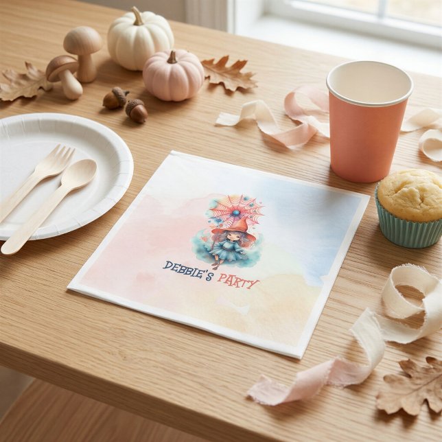 Personalisiertes Märchenbuch-Hexen-Kinder-Hallowee Serviette (Von Creator hochgeladen)