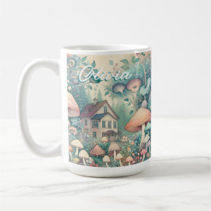 Personalisiertes märchenhaftes Dorf im Cottage-Cor Kaffeetasse
