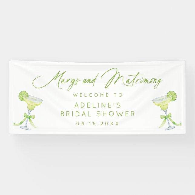 Personalisiertes Margs- und Matrimony-Brautparty Banner (Horizontal)