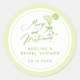 Personalisiertes Margs- und Matrimony-Brautparty Runder Aufkleber