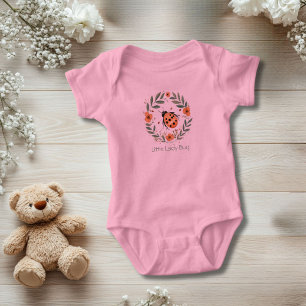 Personalisiertes Marienkäfer-Aquarell-Blumen-Gesch Baby Strampler