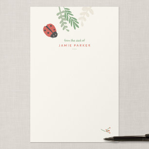 Personalisiertes Marienkäfer-Kinder-Schreibpapier Briefpapier