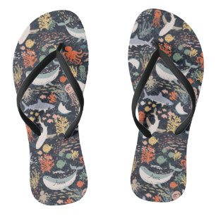 Personalisiertes Marineleben Flip Flops