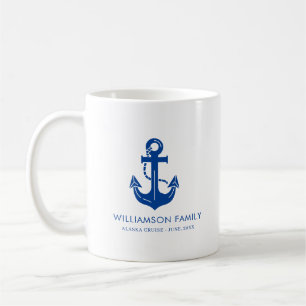 Personalisiertes maritimes Familienkreuzfahrt-Jahr Kaffeetasse