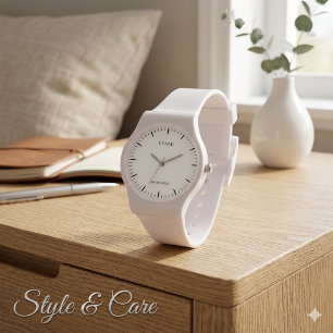 Personalisiertes Marken-Silikonarmband Weiß Armbanduhr