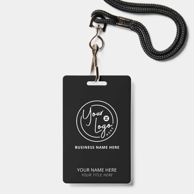 Personalisiertes Markenlogo Geschäft Ausweis (Vorderseite mit Lanyard)
