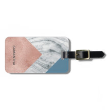 Personalisiertes Marmor Imitate Rose Gold Blau