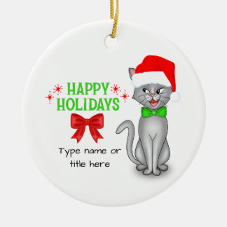 Personalisiertes Marvin der Mathe-Katze Keramik-Or Keramik Ornament