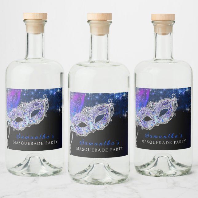 Personalisiertes Masquerade Party Alkoholflaschenetikett (Flaschen)