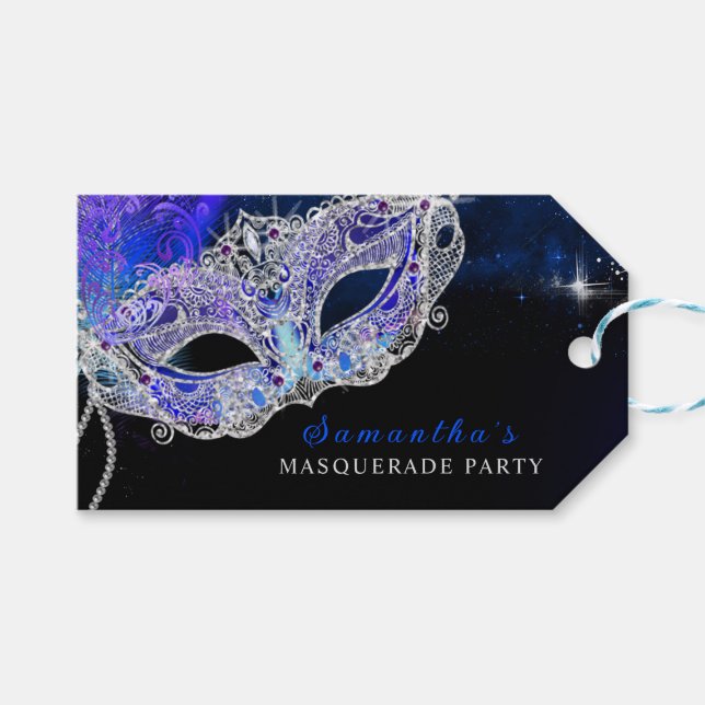 Personalisiertes Masquerade Party Geschenkanhänger (Vorderseite (Horizontal))
