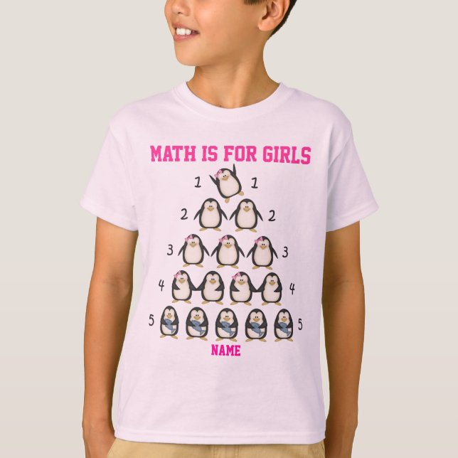 Personalisiertes Mathe ist für Mädchen, T-Shirt (Vorderseite)