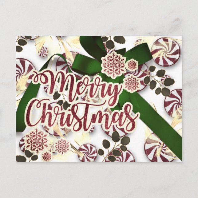 Personalisiertes Mayberry Weihnachts-Foto Postkarte (Vorderseite)