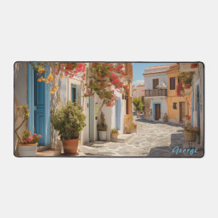 Personalisiertes Mediterranean Island Street Desk  Schreibtischunterlage