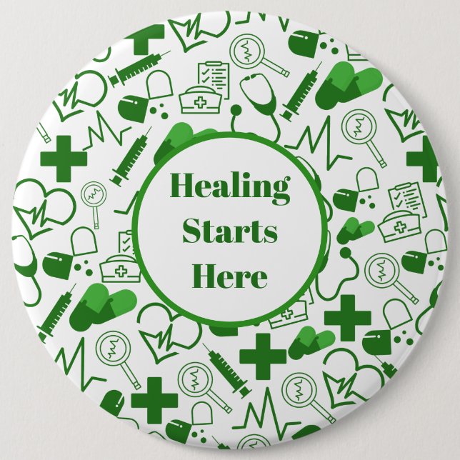 Personalisiertes medizinisches Thema Gesundheitswe Button (Vorderseite)