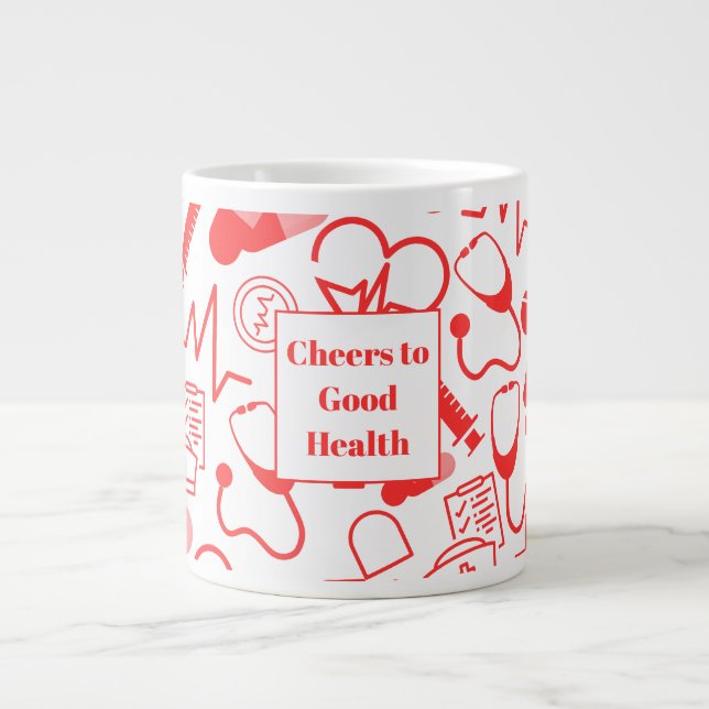 Personalisiertes medizinisches Thema Gesundheitswe Jumbo-Tasse (Vorderseite)