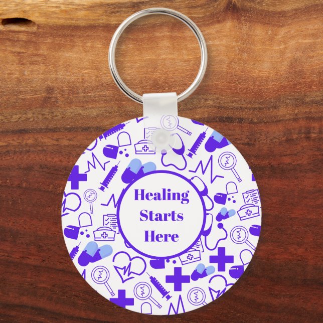 Personalisiertes medizinisches Thema Gesundheitswe Schlüsselanhänger (Vorderseite)