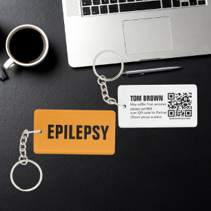 Personalisiertes medizinisches Warnschild Epilepsi Schlüsselanhänger