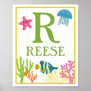 Personalisiertes Meer Kreaturen Kinder Kunst druck Poster