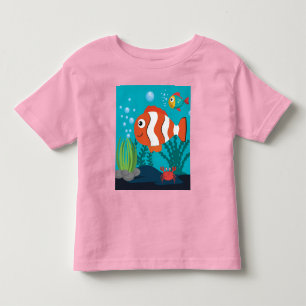 Personalisiertes Meer-Lebens-Muster Fisch Krebs Se Kleinkind T-shirt